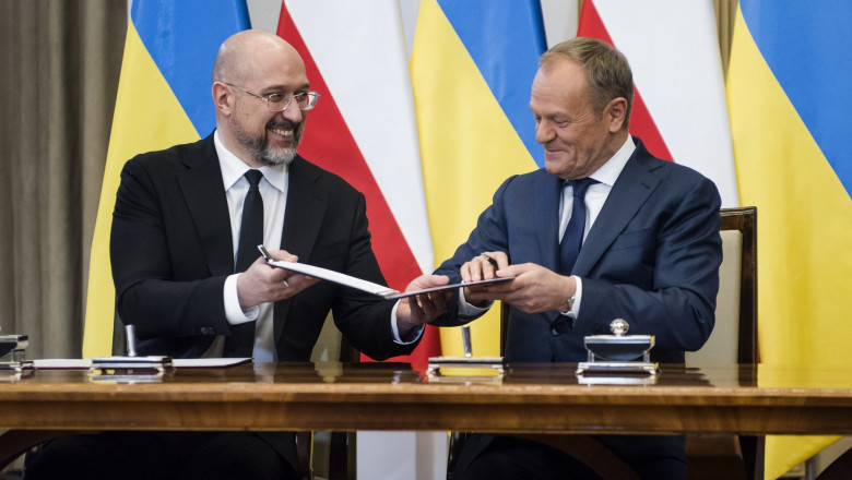 Polish and Ukrainian PMs' talks in Warsaw - 28 Mar 2024