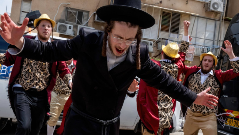 Purim celebrations in Bnei Brak, Israel - 24 Mar 2024