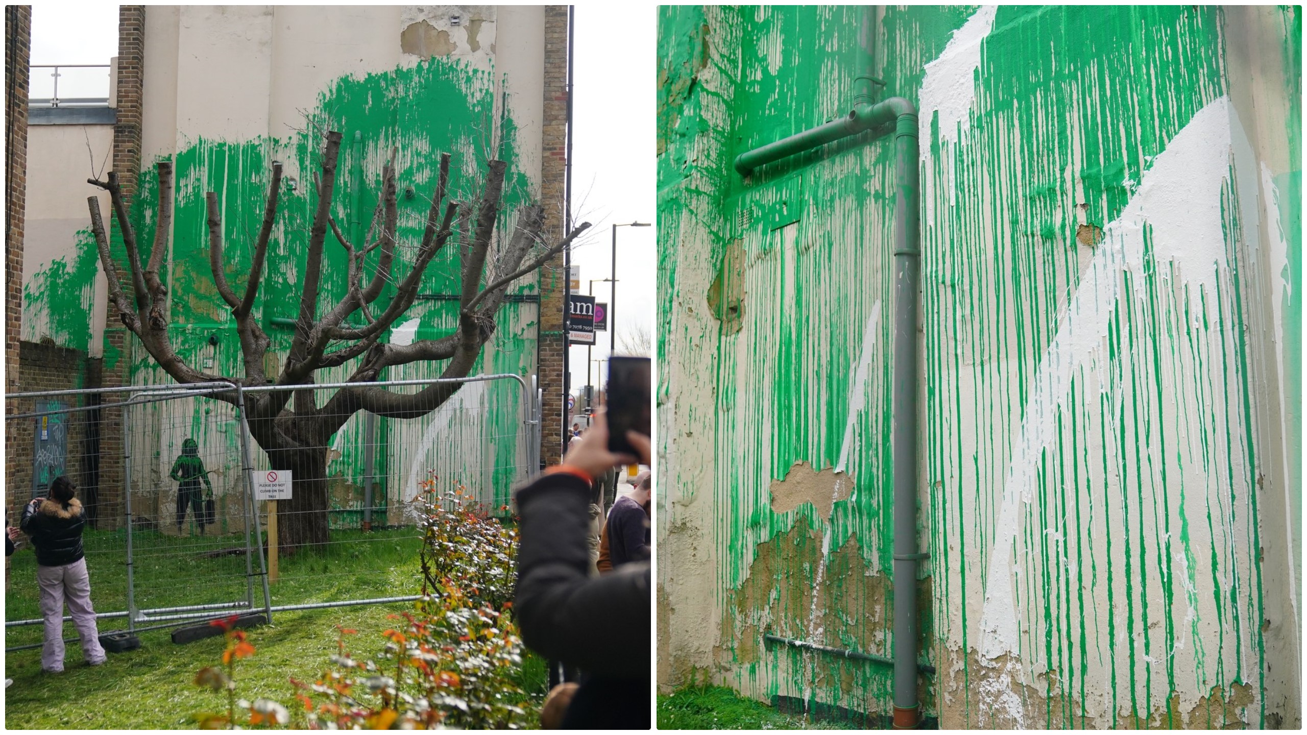 Pictura lui Banksy de pe clădirea rezidențială din nordul Londrei a fost vandalizată
