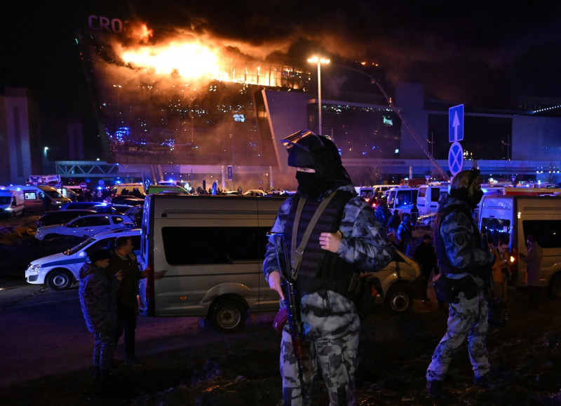 Terrorist attack in the Crocus City Hall concert hall.