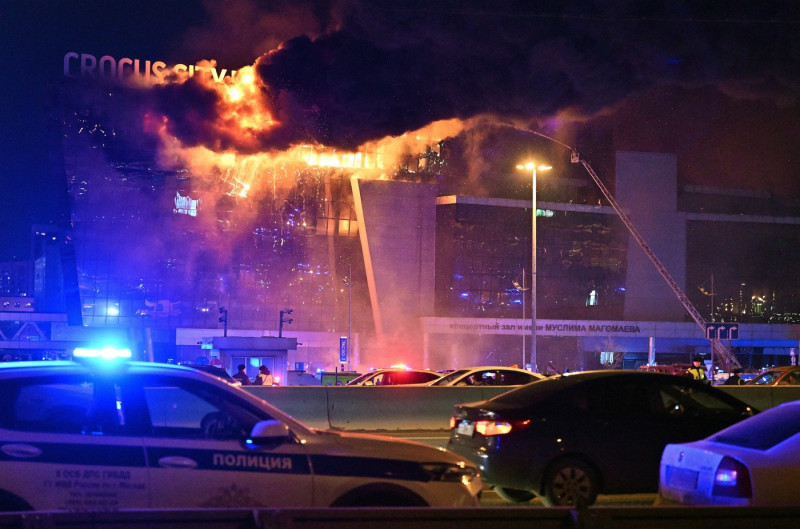 Terrorist attack in the Crocus City Hall concert hall.