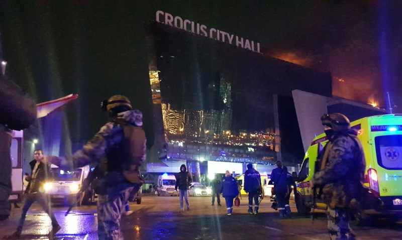 Terrorist attack in the Crocus City Hall concert hall.