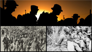 imagini din timpul Marșului Morții din Bataan în care au murit zeci de mii de prizonieri de război americani și filipinezi în timpul celui de-al Doilea Război Mondial