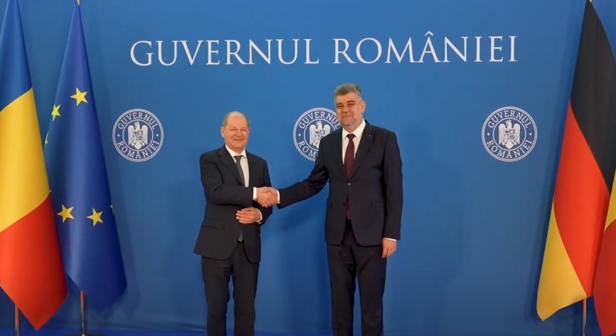 Marcel Ciolacu l-a primit pe Olaf Scholz la Palatul Victoria. Cei doi au discutat despre aderarea completă a României la Schengen