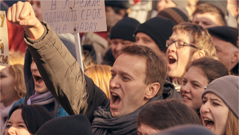 Alexei Navalnîi participă la un protest în Rusia