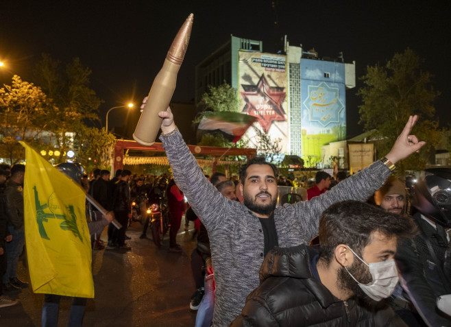 Iranians Celebrate Iran's IRGC Missile And UAV Attack Against Israel, Tehran - 14 Apr 2024