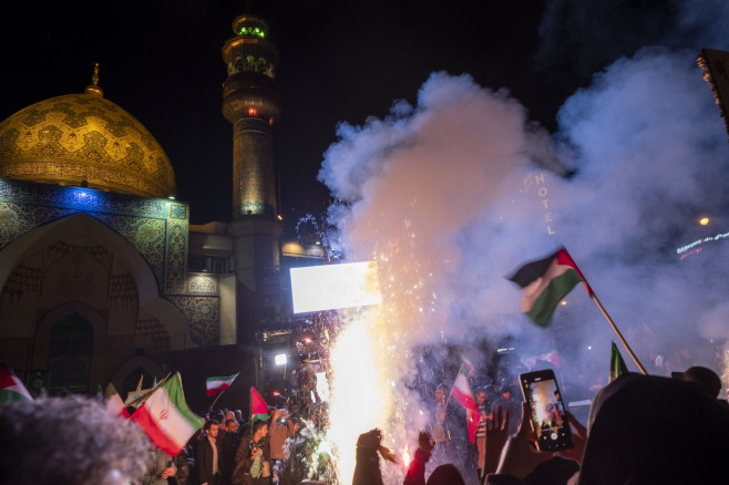 Iranians Celebrate Iran's IRGC Missile And UAV Attack Against Israel, Tehran - 14 Apr 2024