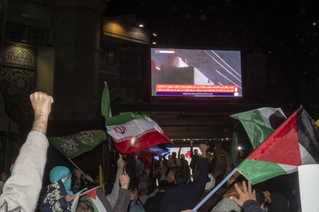 Iranians Celebrate Iran's IRGC Missile And UAV Attack Against Israel, Tehran - 14 Apr 2024