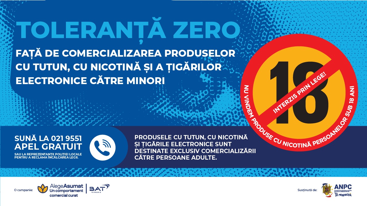 BAT: Toleranță zero față de comercializarea produselor cu tutun și a țigărilor electronice către minori