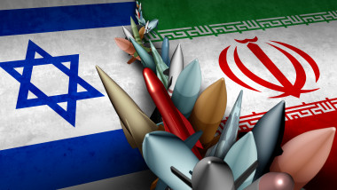 colaj steag iran israel cu arme