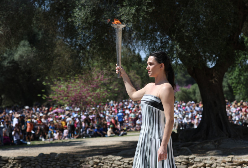 (SP)GREECE ANCIENT OLYMPIA PARIS 2024 FLAME LIGHTING CEREMONY REHEARSAL
