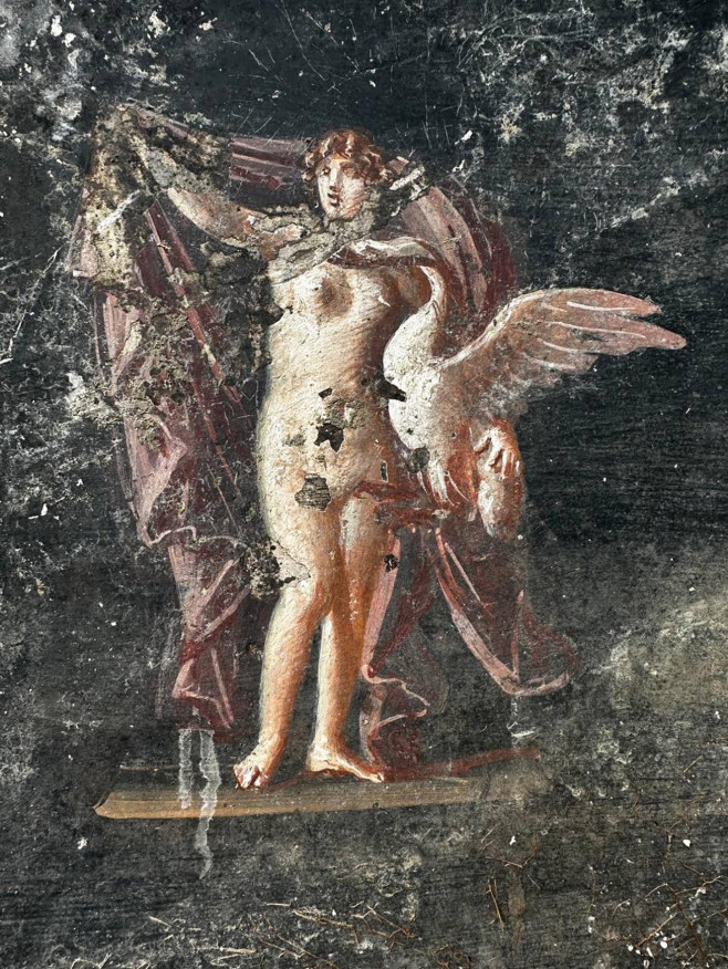 Italy: The latest fabulous discovery at the ancient Roman city of Pompeii. Archeologists discover a large hall decorated with subjects inspired by the Trojan War