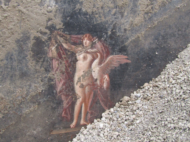 Italy: The latest fabulous discovery at the ancient Roman city of Pompeii. Archeologists discover a large hall decorated with subjects inspired by the Trojan War