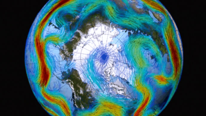 Vortexul polar și-a schimbat direcția și acum se învârte în sens invers deasupra Arcticii
