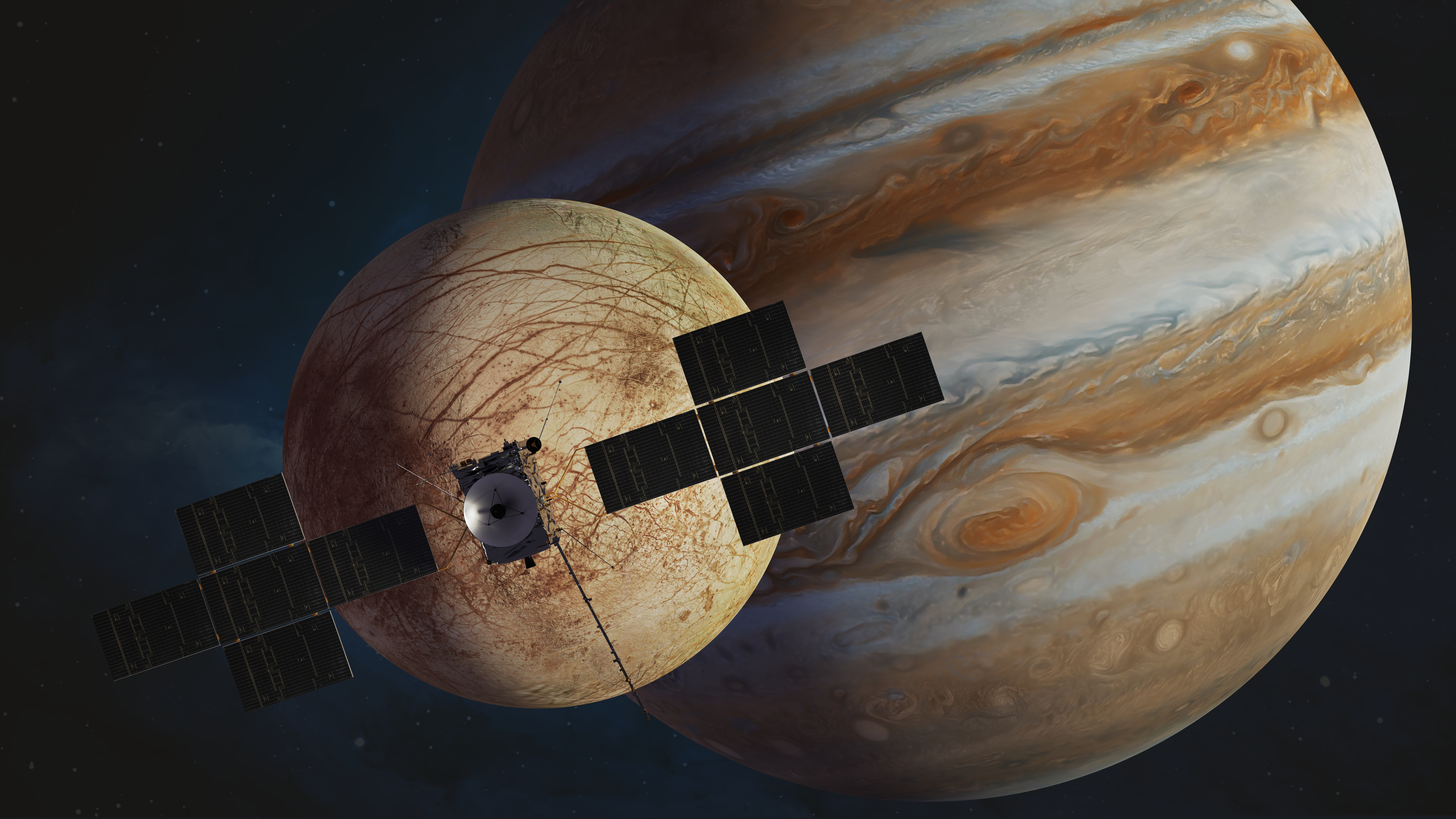 Există viaţă pe o lună a planetei Jupiter? NASA va trimite o sondă către Europa pentru a afla ce se întâmplă pe satelit
