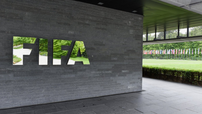 Zuerich, Switzerland - 11 July 2017: Sign of the headquarters of FIFA at Zuerich on Switzerland