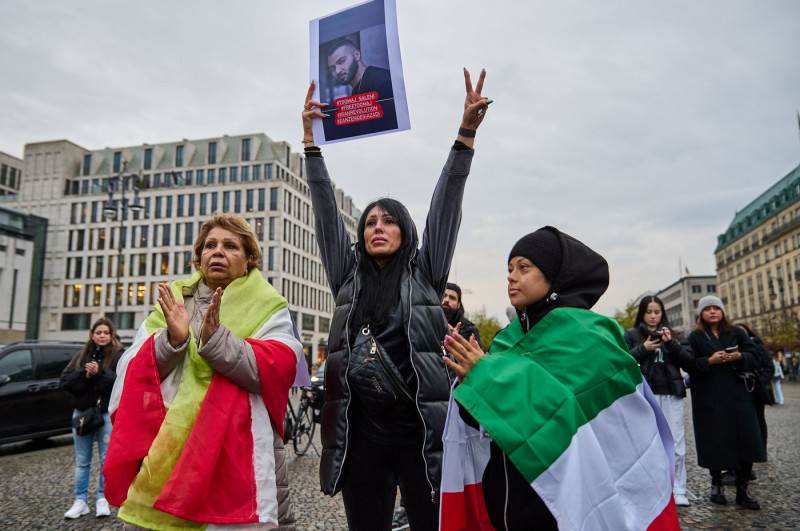 Protest against the arrest Iranian rapper Toomaj Salehi, berlin, berlin, germany - 04 Nov 2022