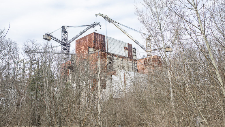 Clădiri abandonate în Pripiat, din apropierea Cernobîl, la 38 de ani de la dezastrul nuclear