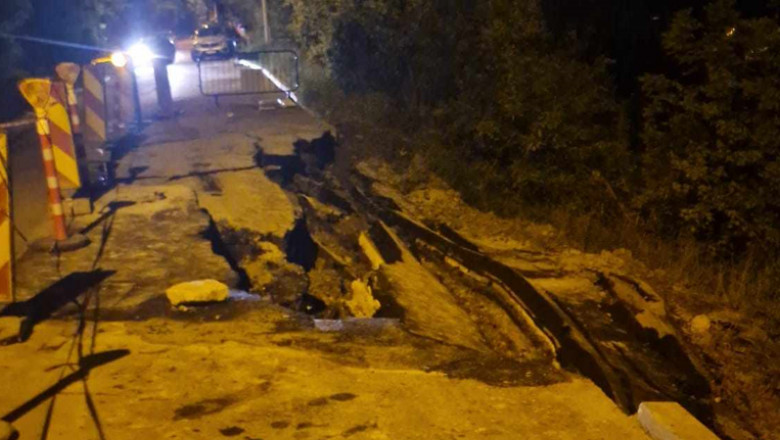 strada afectata de o alunecare de teren in cluj-napoca