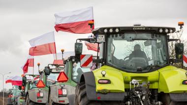 fermierii protestatari din Polonia la frontiera cu Ucraina