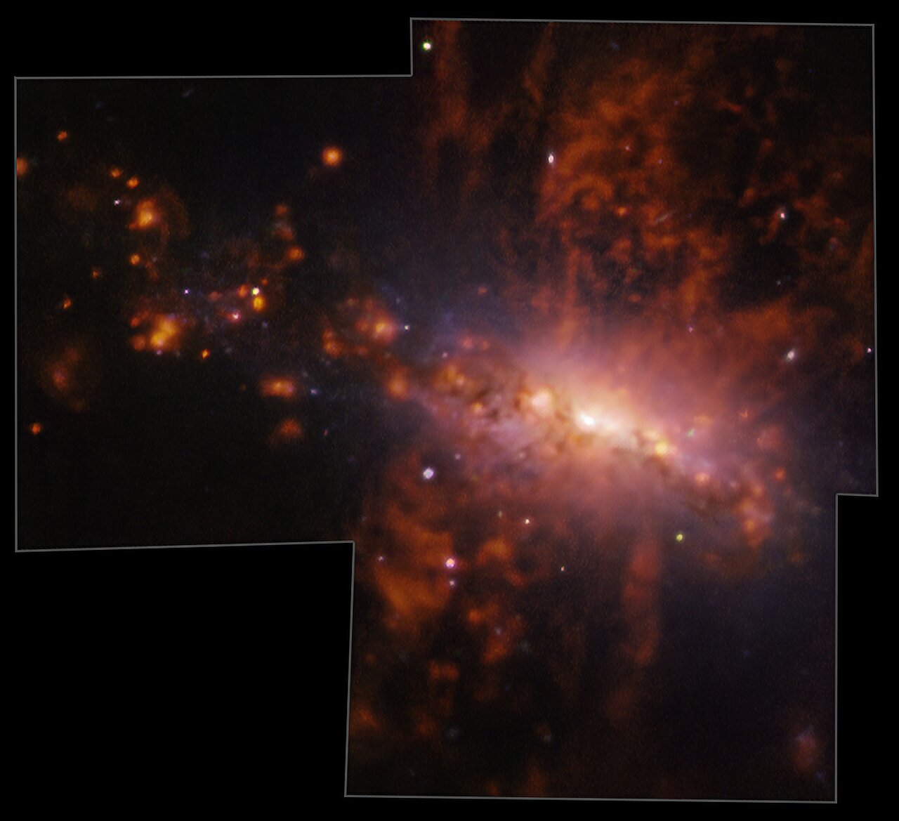 Cum sunt poluate galaxiile. Oamenii de știință au creat prima hartă de înaltă rezoluţie a unei explozii galactice