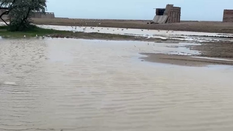 plaja inundata in constanta