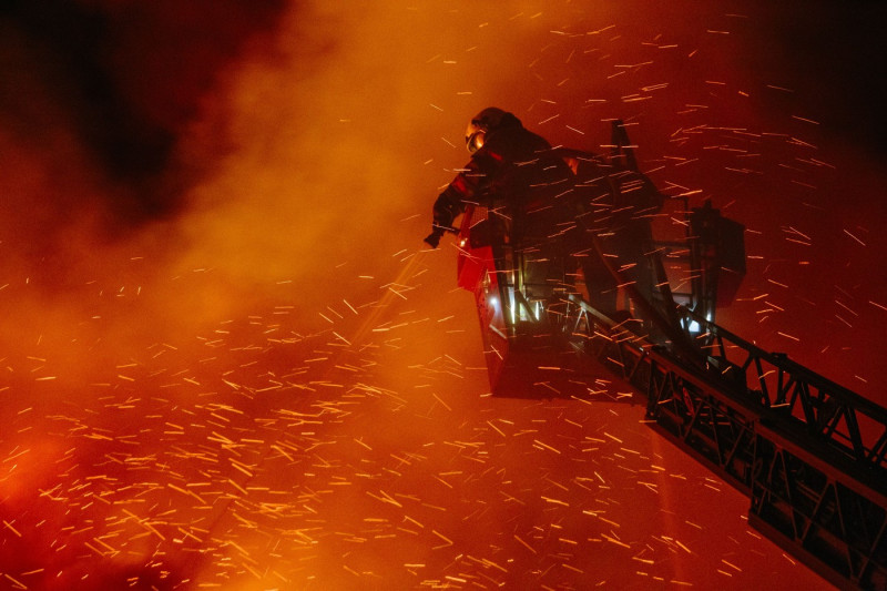 Fire After Shahed's Attack, Kharkiv, Ukraine - 04 May 2024