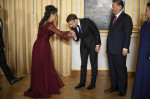 France's President Emmanuel Macron, Chinese President Xi Jinping during presentations ahead of an official state dinner, Paris - 06 May 2024