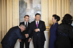 France's President Emmanuel Macron, Chinese President Xi Jinping during presentations ahead of an official state dinner, Paris - 06 May 2024