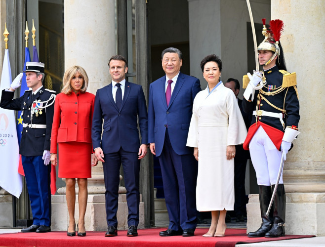 FRANCE PARIS XI JINPING MACRON TALKS