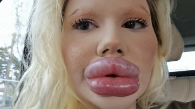 Woman with ‘world’s biggest lips’ gets filler on either side of nose to ‘even things out’