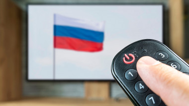 televizor cu steagul rusiei