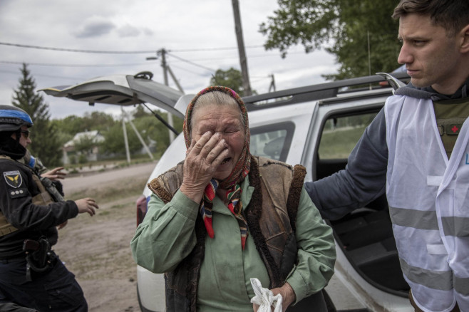 Evacuation of civilians from the Vovchansk city in Ukraine