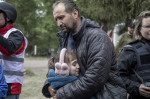 Evacuation of civilians from the Vovchansk city in Ukraine