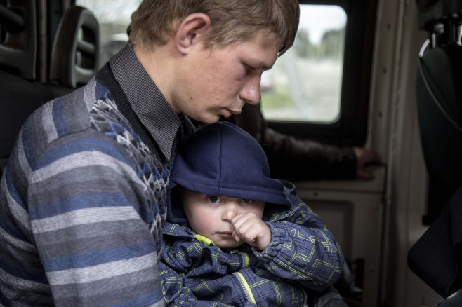 Evacuation of civilians from the Vovchansk city in Ukraine