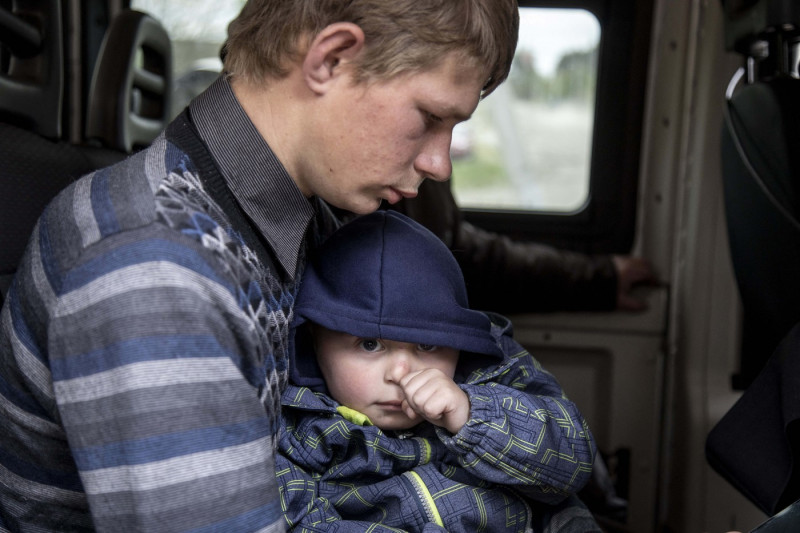 Evacuation of civilians from the Vovchansk city in Ukraine