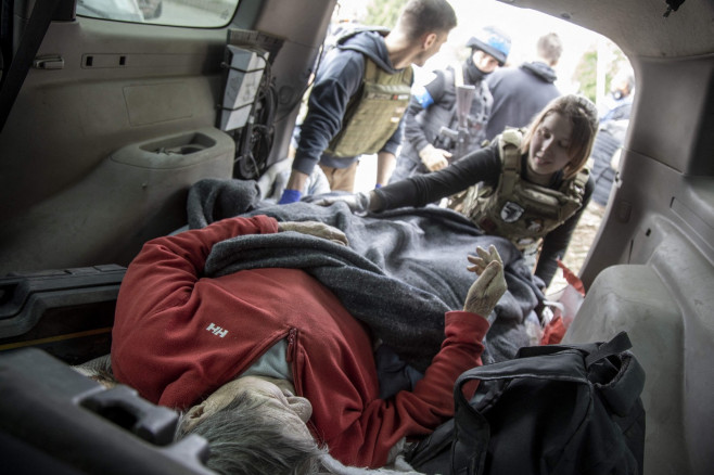 Evacuation of civilians from the Vovchansk city in Ukraine