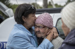 Evacuation of civilians from the Vovchansk city in Ukraine