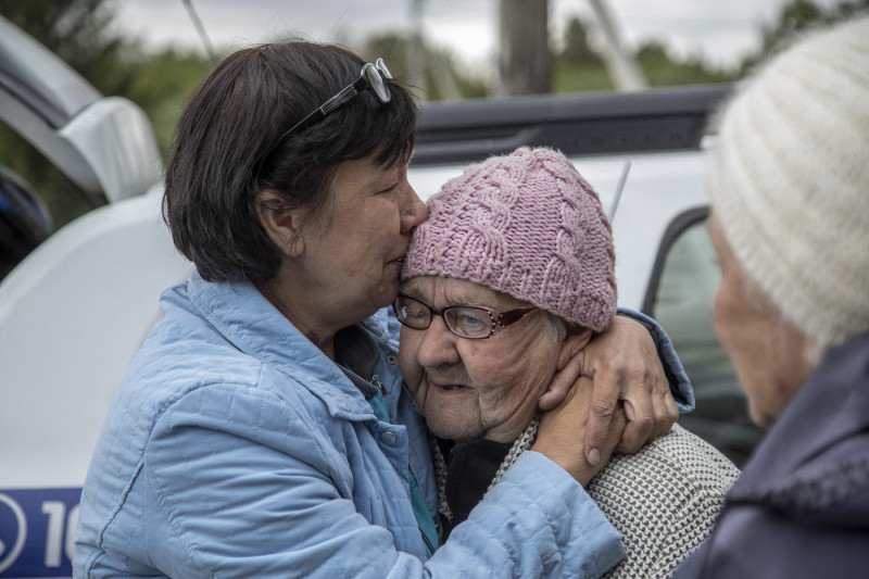 Evacuation of civilians from the Vovchansk city in Ukraine