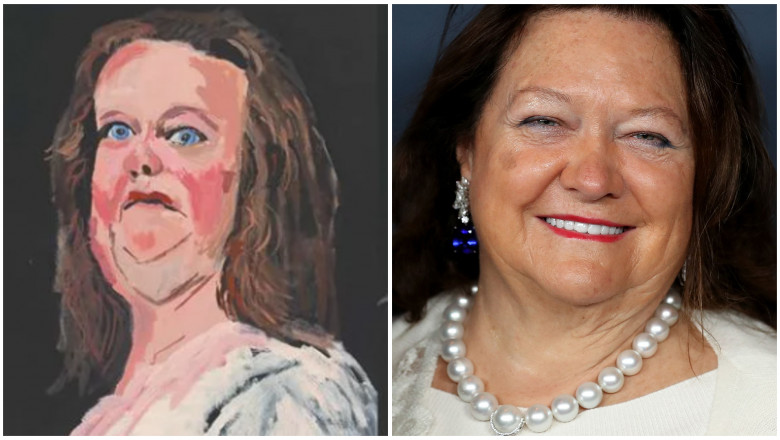 colaj Gina Rinehart si portretul ei