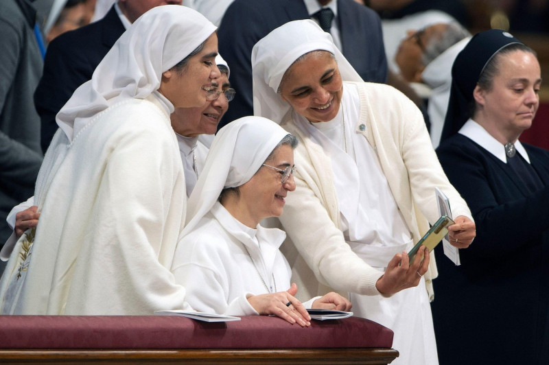 Italy, Rome, Vatican, 2024/2/11.Pope Francis celebrates a Holy Mass for Canonization of Maria Antonia of Saint Joseph de Paz y Figueroa in Saint Peter's Basilica, Vatican City. On the anniversary of the first apparition of the Blessed Virgin Mary in Lourd