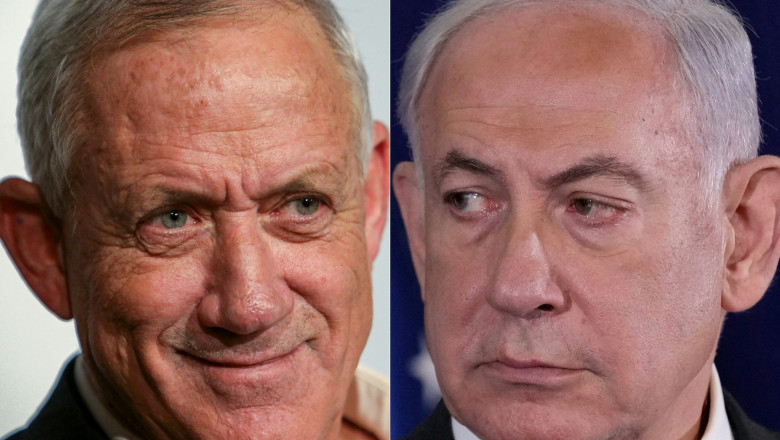 netanyahu și gantz colaj