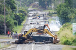 A photo shows a blockage on rue Ikaw of Noumea on May 15, 2024, amid protests linked to a debate on a constitutional bill aimed at enlarging the electorate for upcoming elections of the overseas French territory of New Caledonia. France deployed troops to