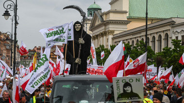 Polish farmers protest against EU Green Deal in Poland's capital Warsaw