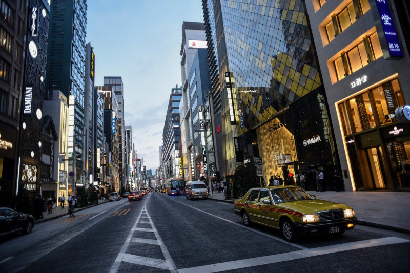 Ginza streets at night