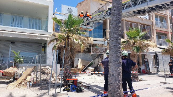 New Imaginations Of The Collapse Of A Building On La Palma Beach, Mallorca, Spain - 24 May 2024