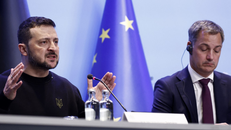 Preşedintele ucrainean Volodimir Zelenski şi premierul belgian Alexander De Croo