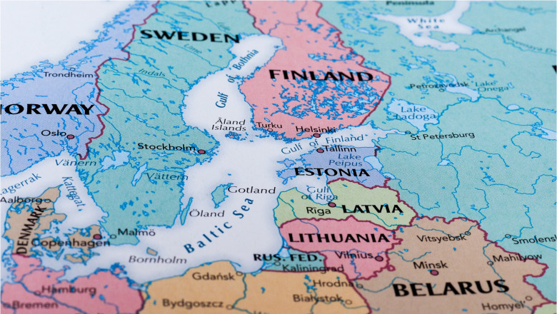hartă cu țările din jurul Mării Baltice