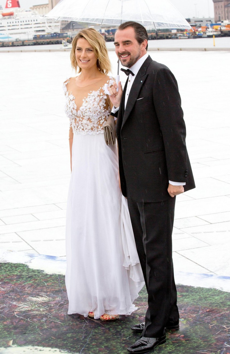 Oslo, Norway. 10th May, 2017. Prince Nikolaos and Princess Tatiana of Greece arrives at the Opera House in Oslo, on May 10, 2017, to attend the gala banquet hosted by the Government on occasion of the Celebration of King Harald and Queen Sonja's 80th birt