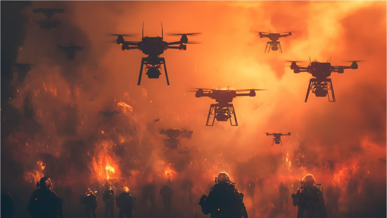 ilustrație drone război